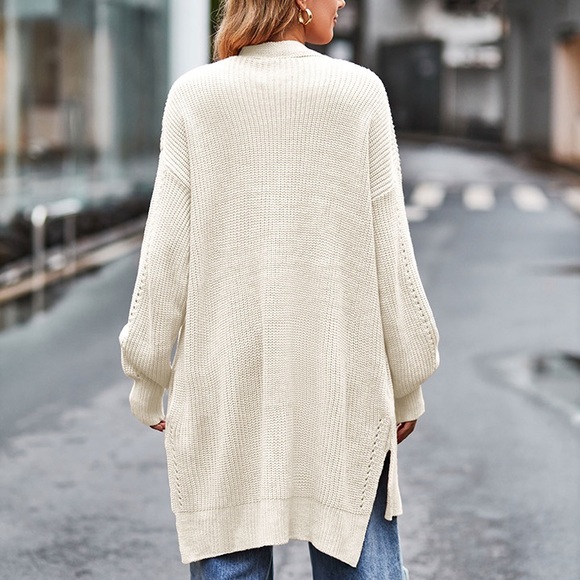 Long Sleeve Waffle-Knit Cardigan - Picture 2 of 16
